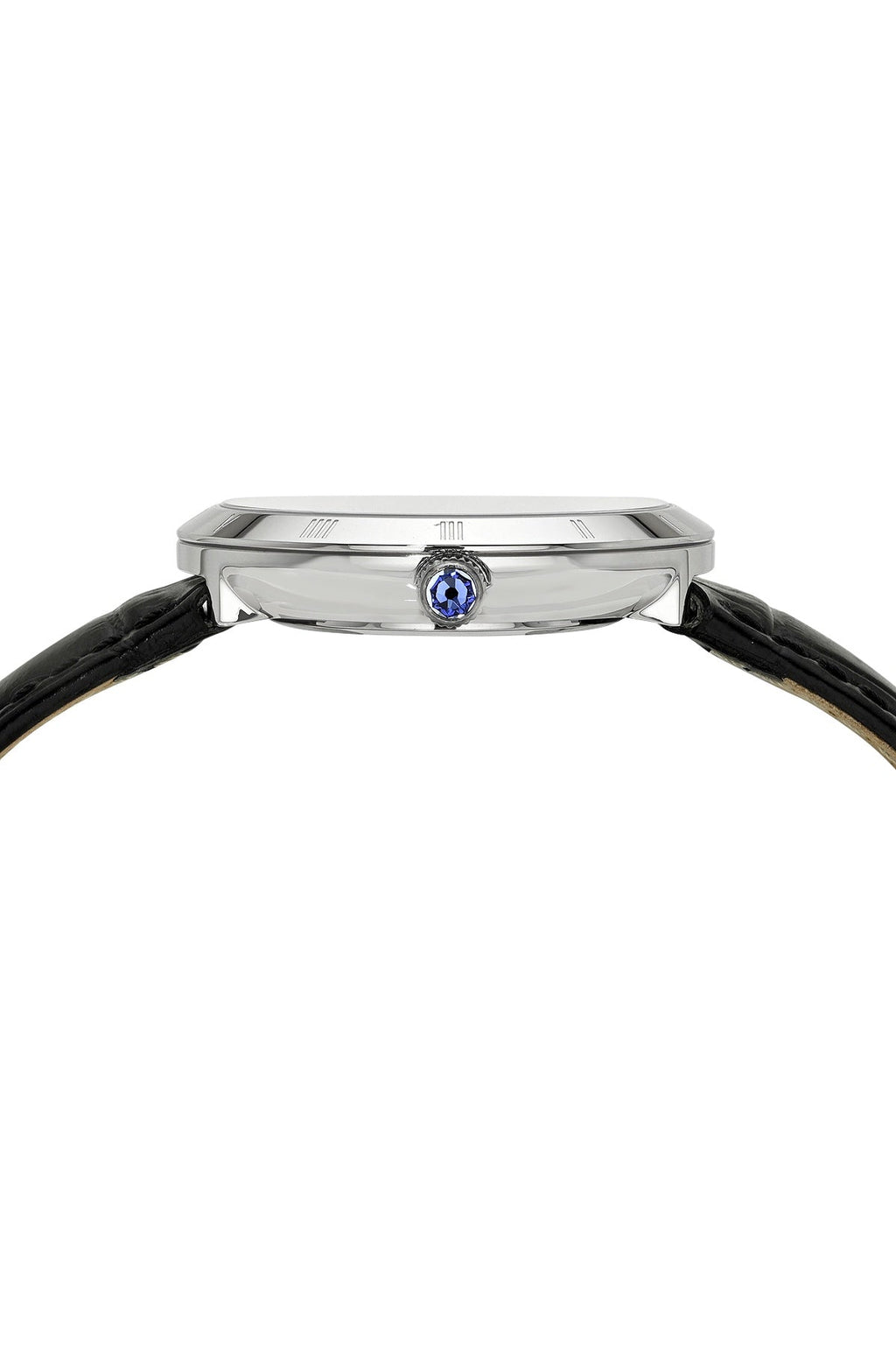 Porsamo Bleu Women's Monroe Genuine Leather Silver Tone and Black Watch 1491AMOL