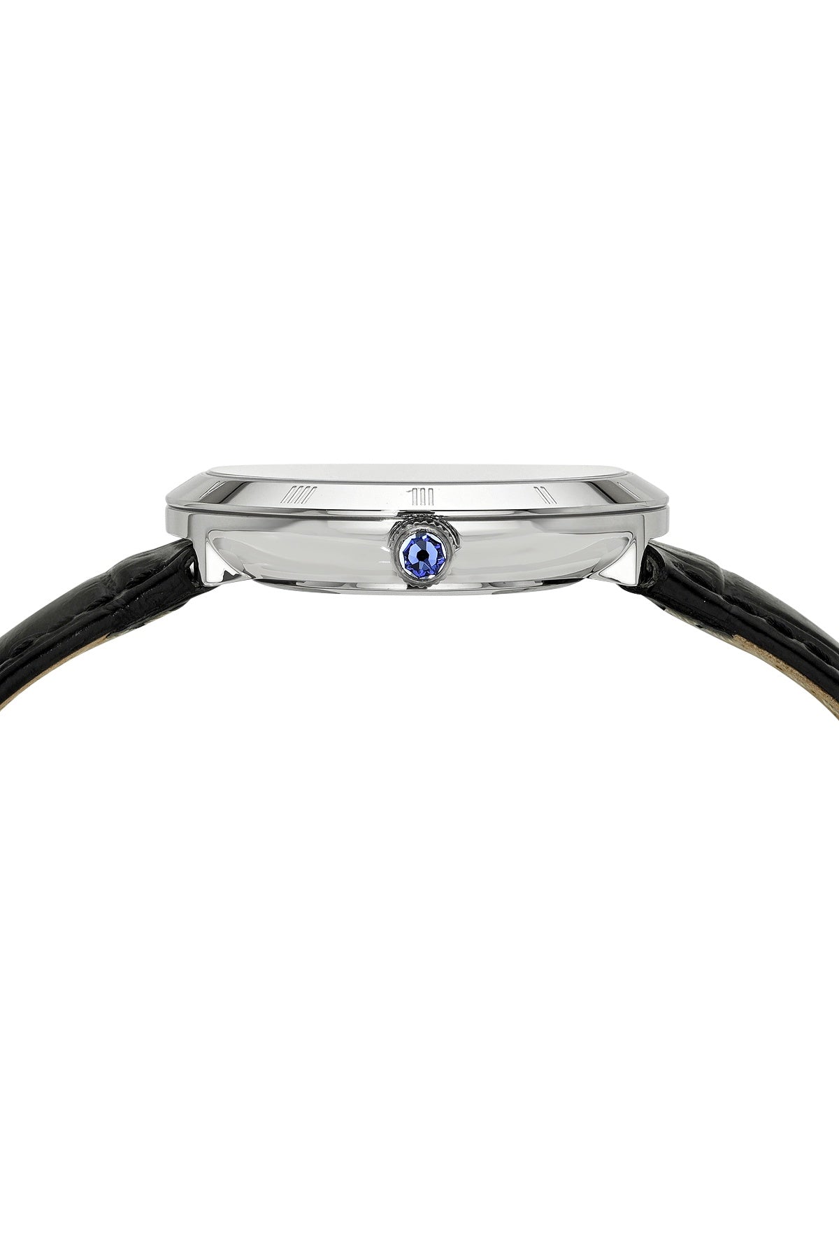 Porsamo Bleu Women's Monroe Genuine Leather Silver Tone and Black Watch 1491AMOL