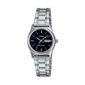 Casio Women's Black Dial Analog Watch Stainless Steel Bracelet - LTP-V006D-1B2UDF-NOBX-EW