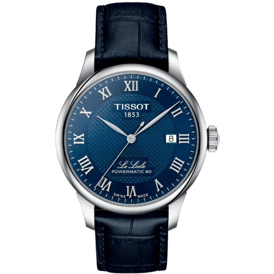 Tissot Le Locle Powermatic 80 Automatic Blue Dial Leather Strap Men's Watch T006.407.16.043.00