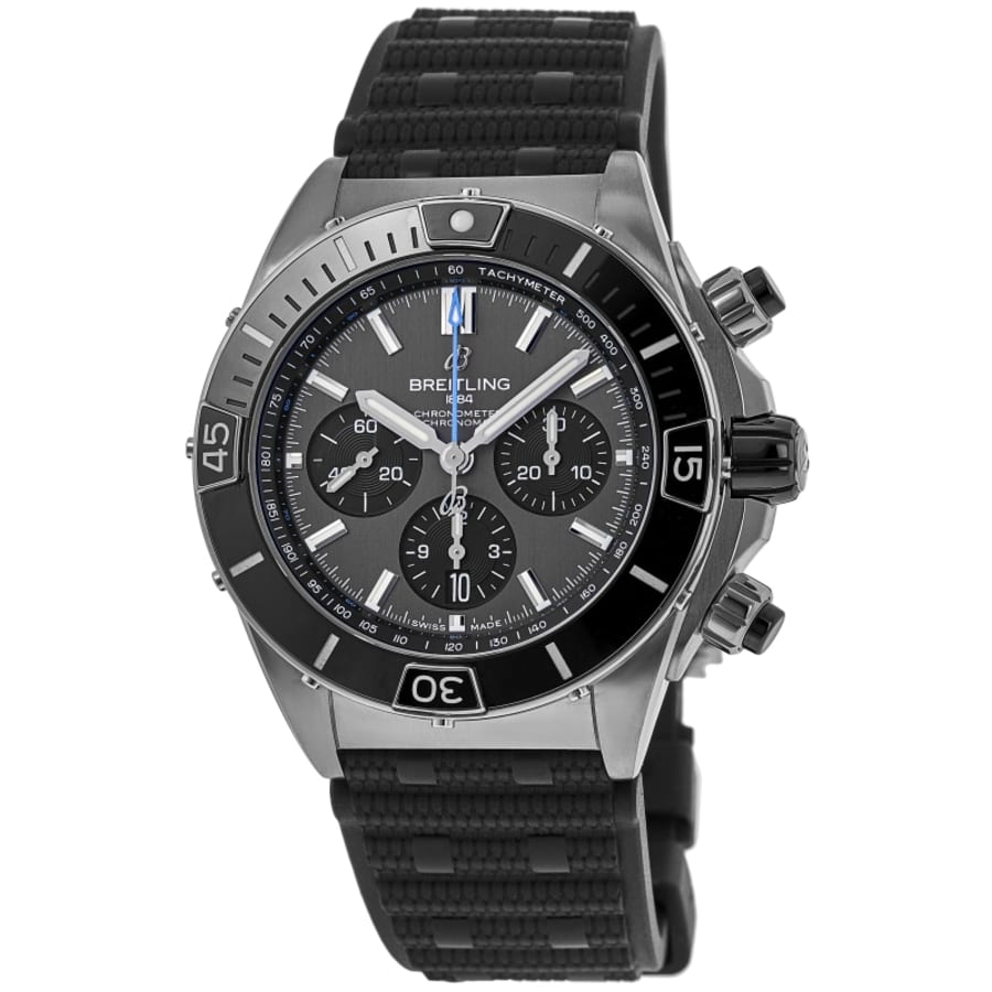 Breitling Super Chronomat B01 44 Automatic Chronograph Grey Dial Rubber Strap Men's Watch EB0136251M1S1
