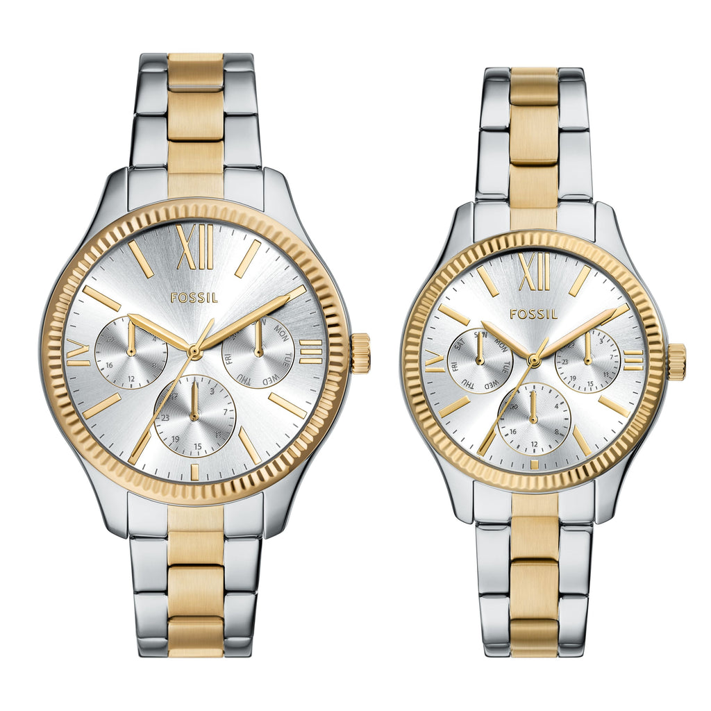 Fossil Outlet Men's Rye 42mm Multifunction Two-Tone Stainless Steel Watch