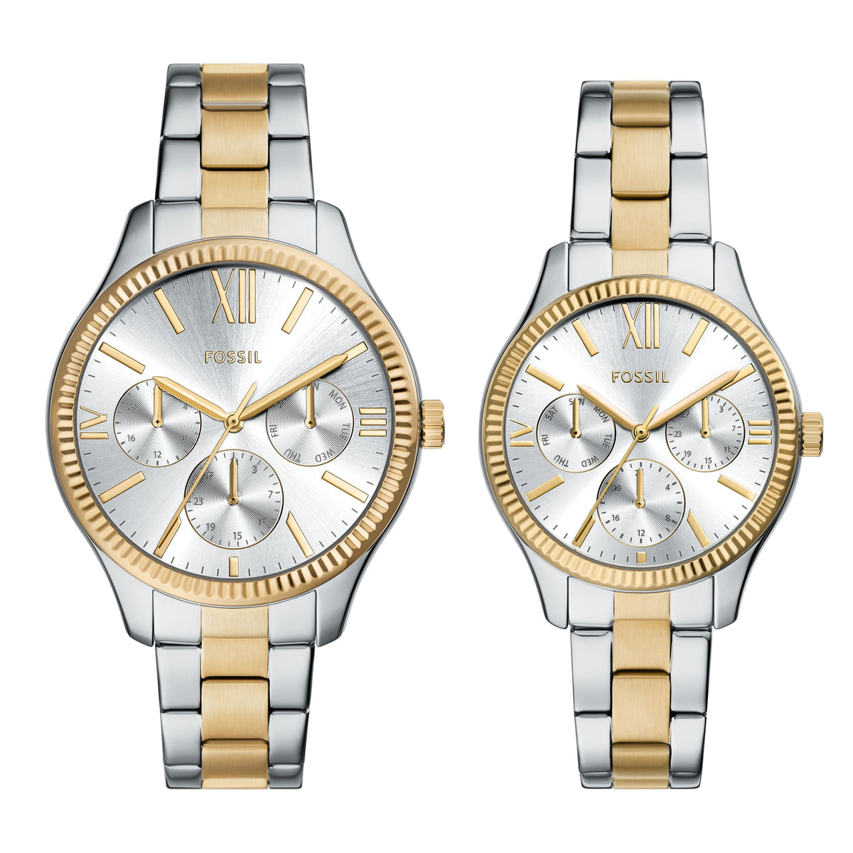 Fossil Outlet Men's Rye 42mm Multifunction Two-Tone Stainless Steel Watch