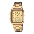 Casio Unisex Gold-Tone Analog-Digital Stainless Steel Bracelet Watch - Casio AQ‑230GA‑9B
