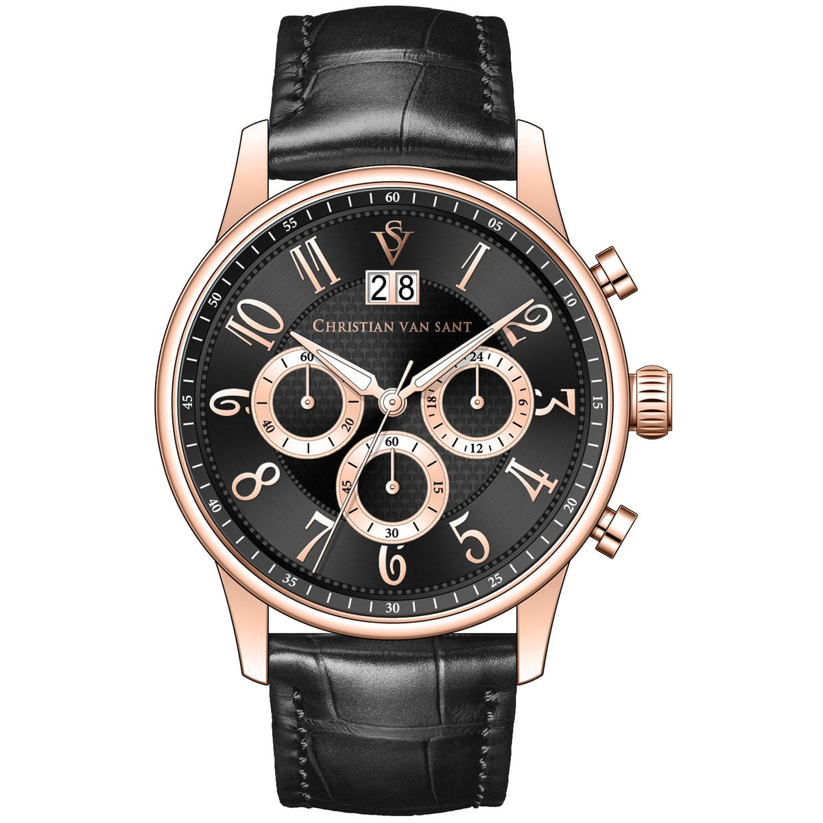 Christian Van Sant Men's Heritage Black Dial Watch