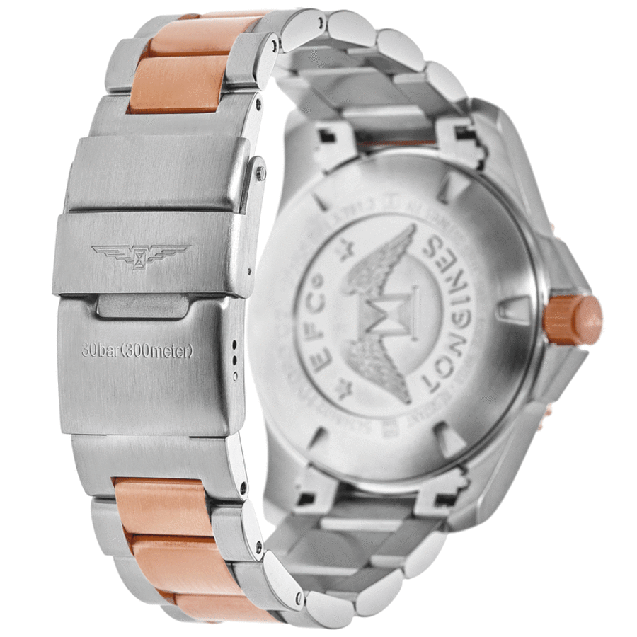 Longines HydroConquest Automatic Black Dial Rose Gold & Steel  Men's Watch L3.782.3.58.7