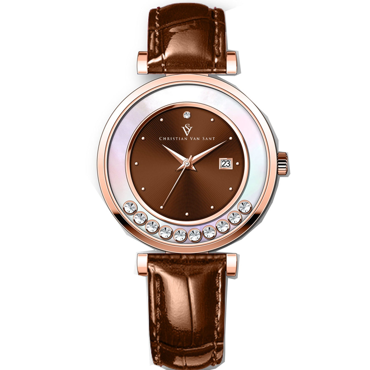 Christian Van Sant Women's Bria Brown Round 40mm