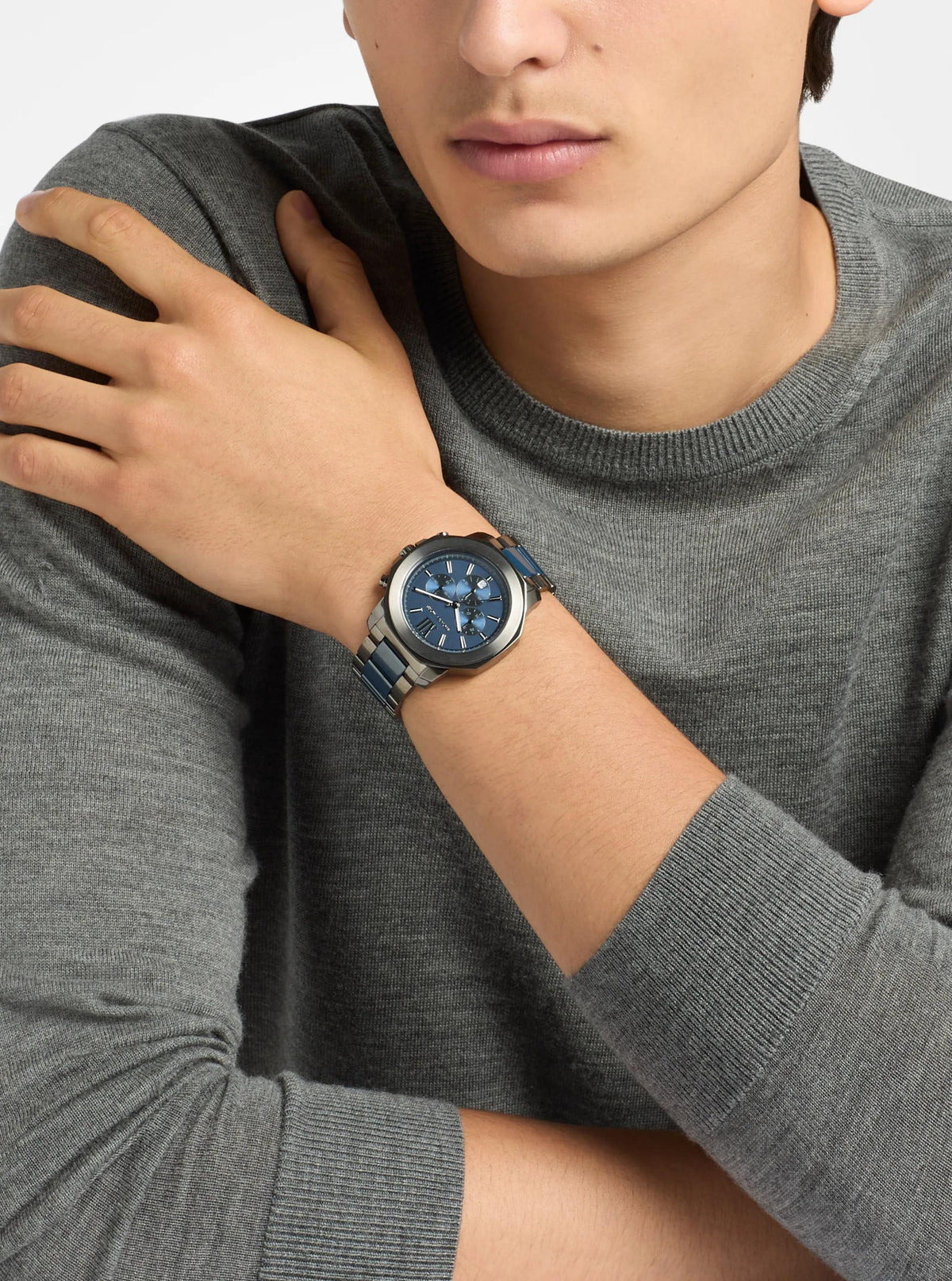 Oversized Prescott Gunmetal and Ceramic Watch