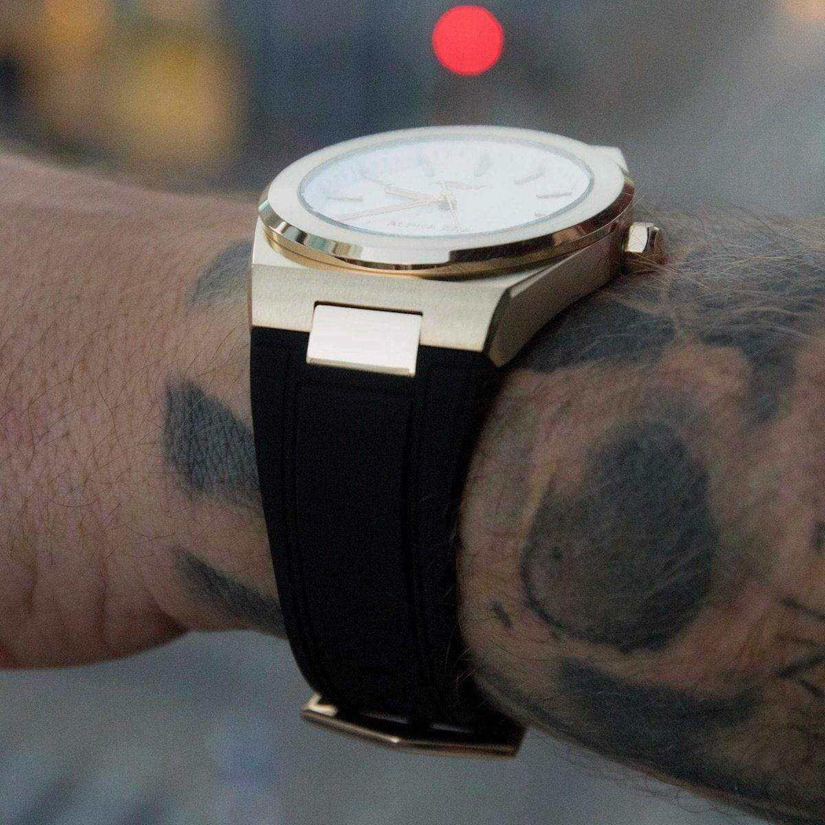 42MM Alpha Era® Gold w/ Rubber Strap