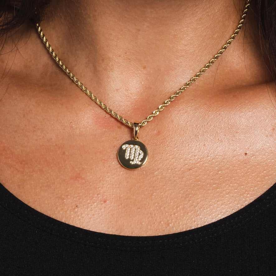 Astrology Coin Pendants in Yellow Gold
