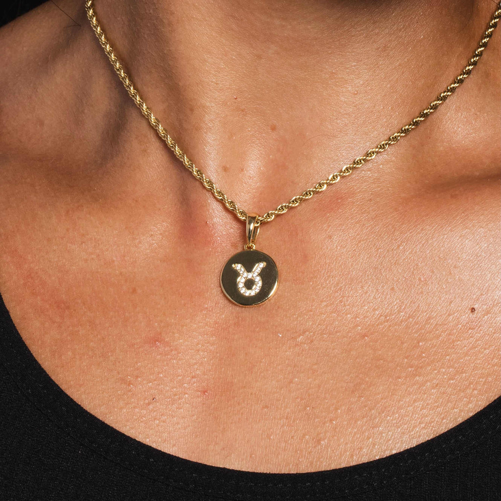 Astrology Coin Pendants in Yellow Gold