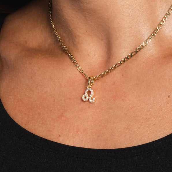 Astrology Pave Pendants in Yellow Gold