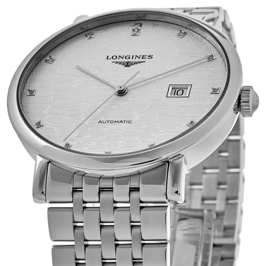 Longines Elegant Collection Silver Diamond Dial Steel Women's Watch L4.911.4.77.6