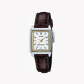 Casio Women's Brown Analog Watch with White Dial - LTP-V007L-7E2UDF