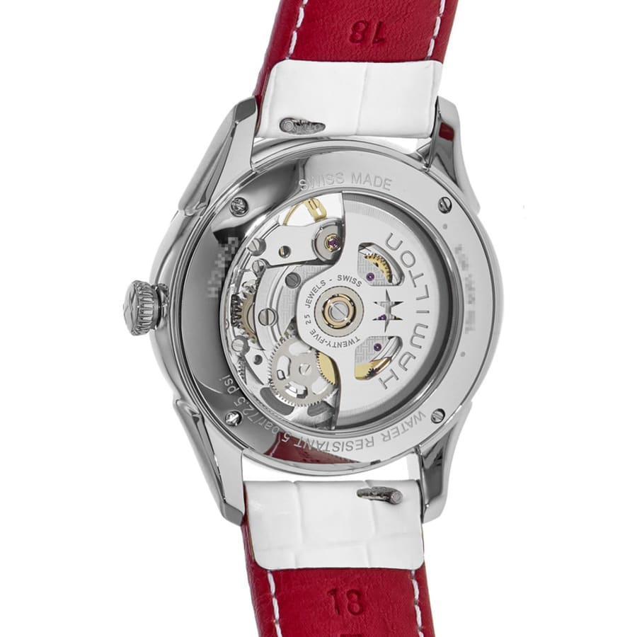 Hamilton Jazzmaster Skeleton Auto Lady White Dial Leather Strap Women's Watch H32405811