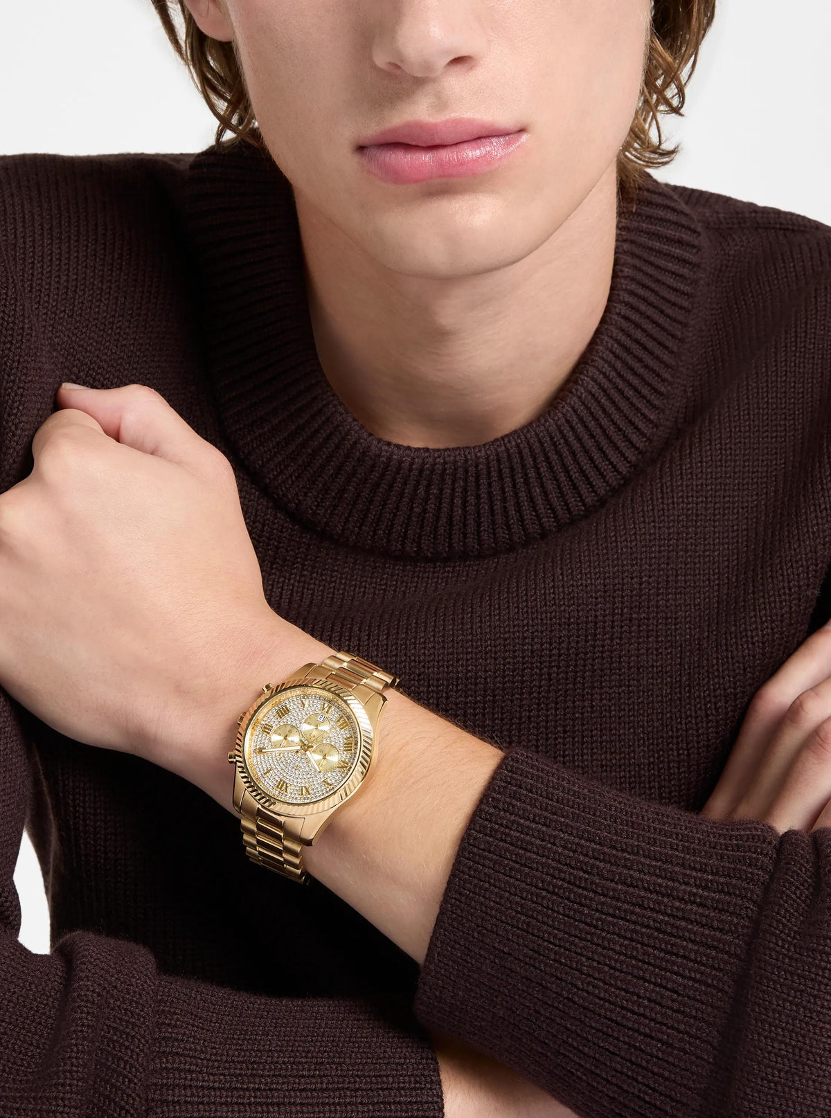 Oversized Lexington Pavé Gold-Tone Watch