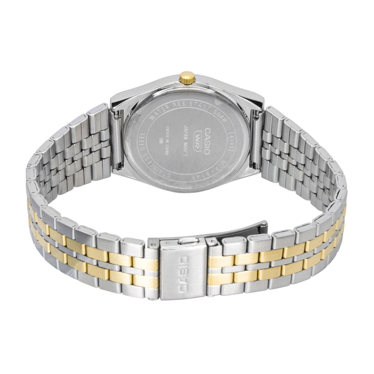Casio Men’s White Dial Two Tone Stainless Steel Wristwatch - MTP-B145SG-7AVDF