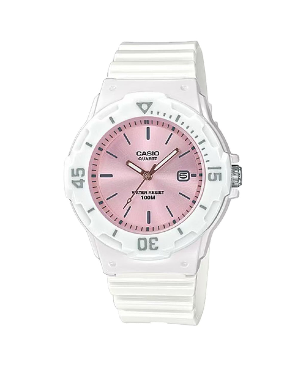 Casio Women's Water-Resistant Analog Watch with Rose Gold Accents - LRW-200H-4E3VCF