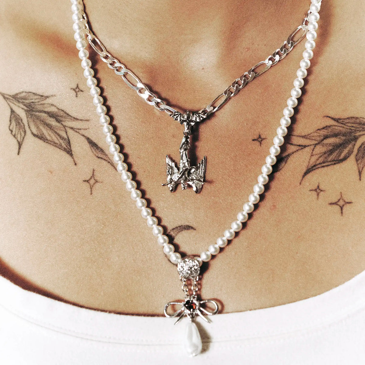 STERLING SILVER FIGARO CHAIN