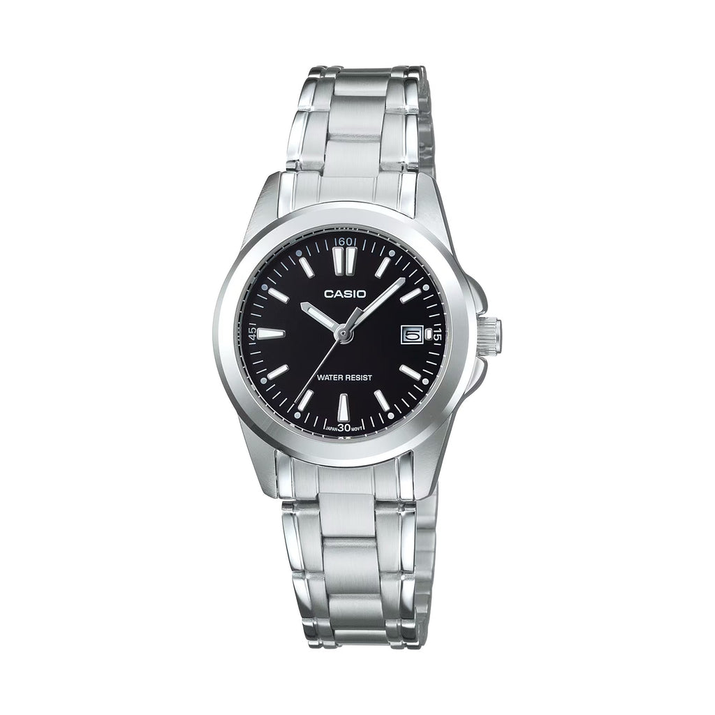 Casio Women’s Black Dial Stainless Steel Bracelet Watch - LTP-1215A-1A2D