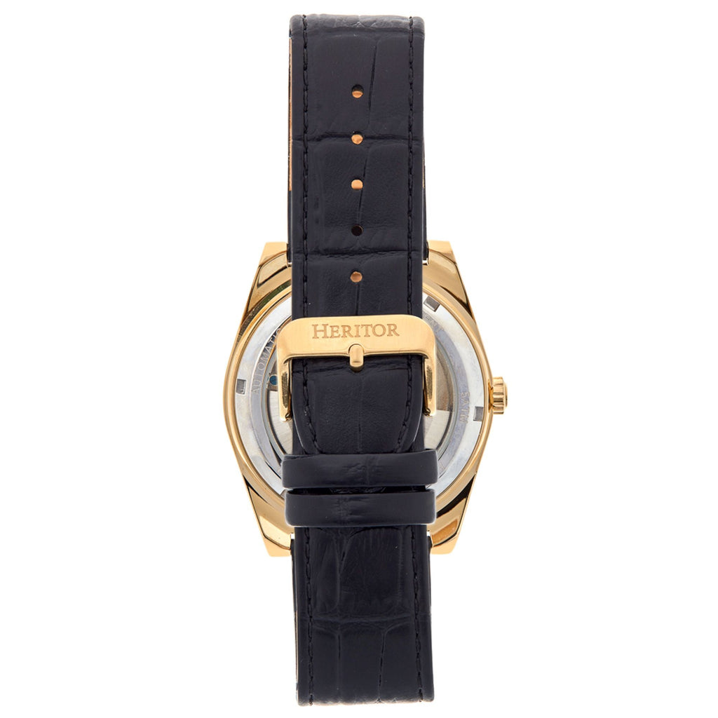 Heritor Automatic Daxton Skeleton Watch - Black/Gold