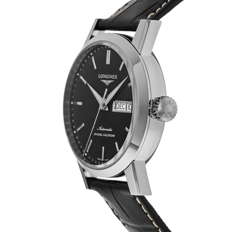 Longines Heritage 1832 Automatic Black Dial Leather Strap Men's Watch L4.827.4.52.0
