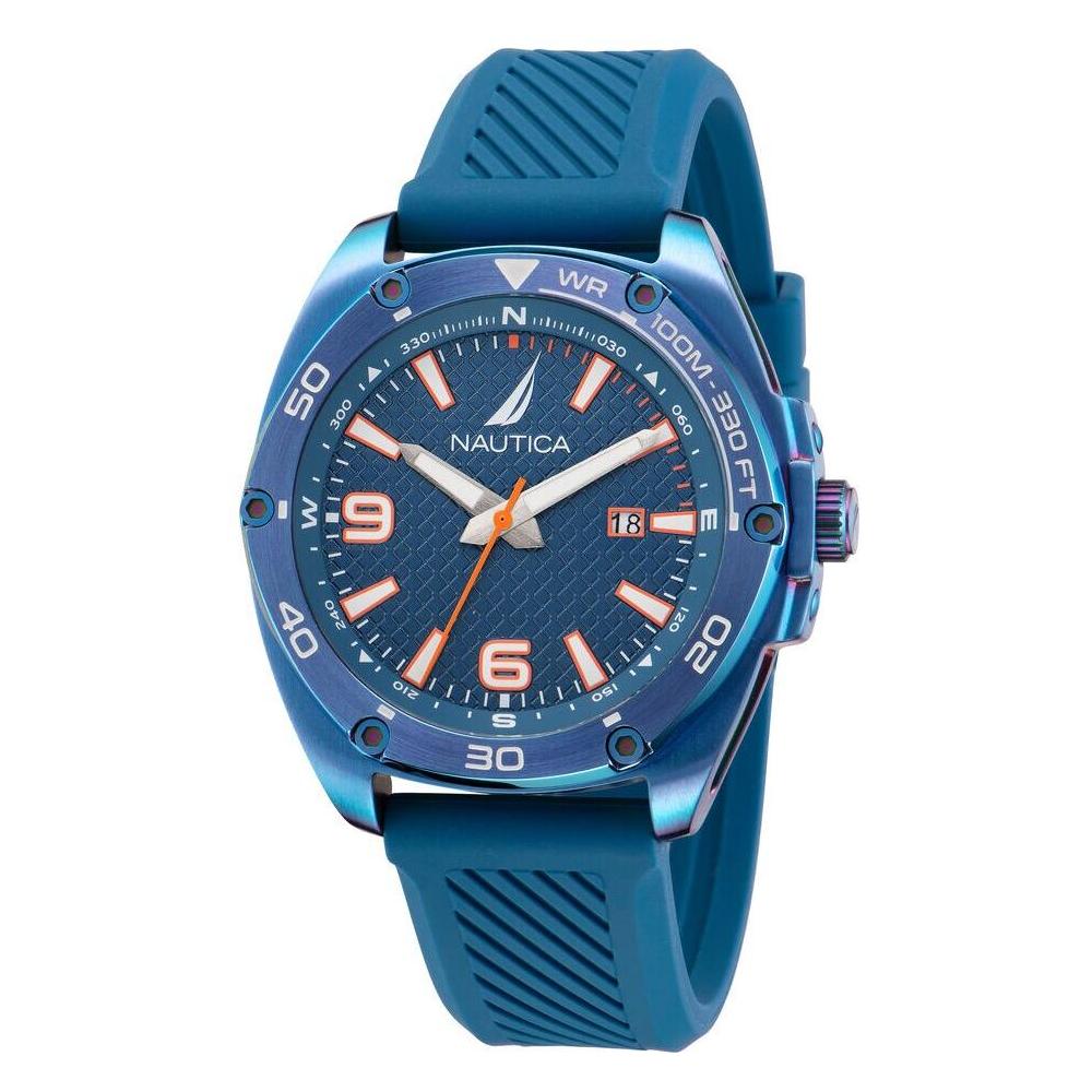 Nautica Tin Can Bay Blue Silicone Mens Watch