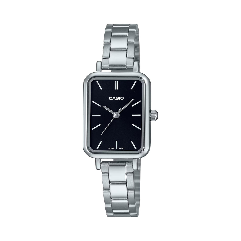 Casio Women’s Silver Stainless Steel Watch with Black Dial - LTP-V009D-1EUDF