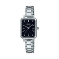 Casio Women’s Silver Stainless Steel Watch with Black Dial - LTP-V009D-1EUDF