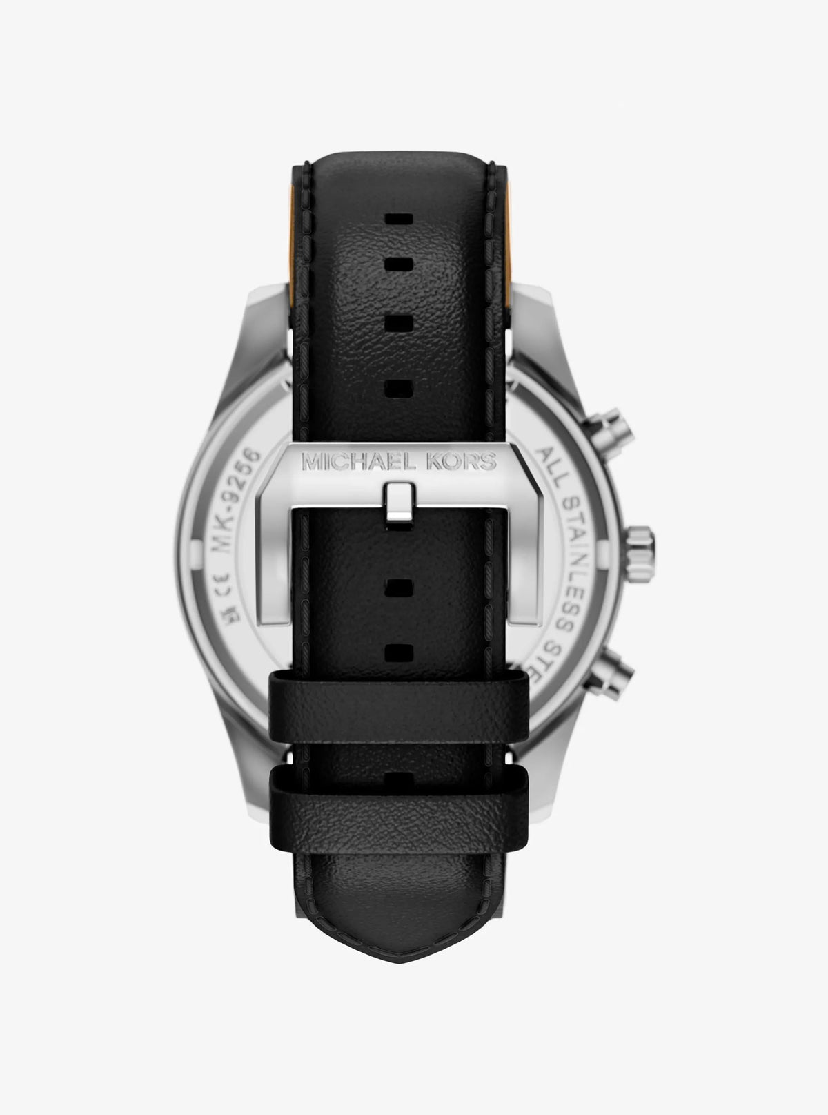 Oversized Lexington Silver-Tone and Leather Watch