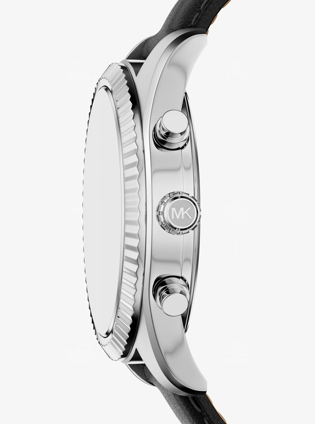 Oversized Lexington Silver-Tone and Leather Watch
