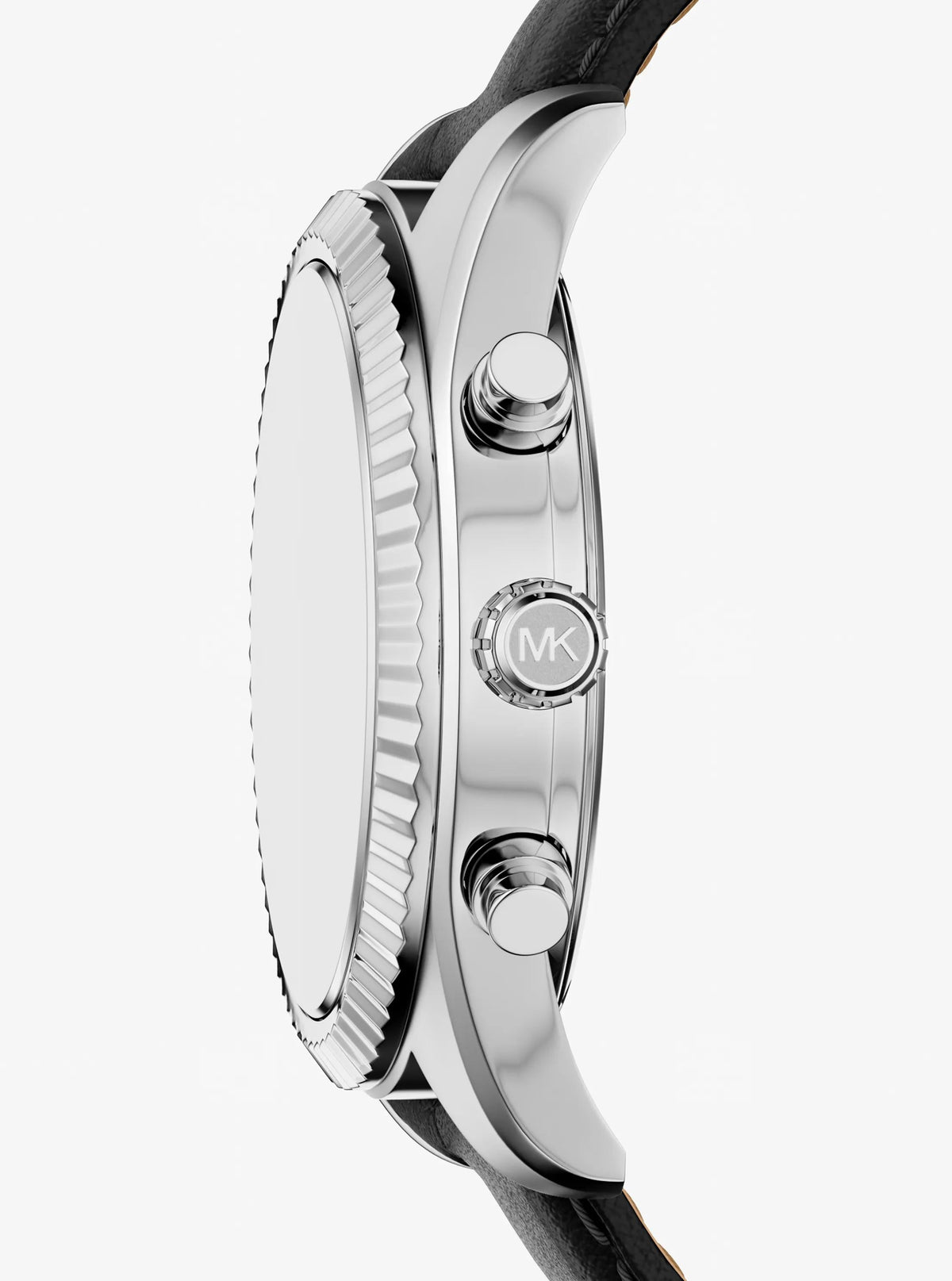 Oversized Lexington Silver-Tone and Leather Watch