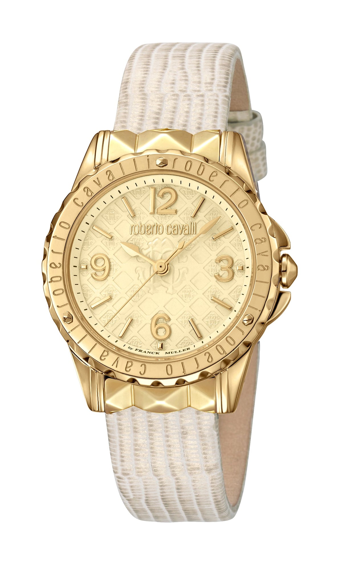 Roberto Cavalli Women's Champagne Dial Beige Leather Watch
