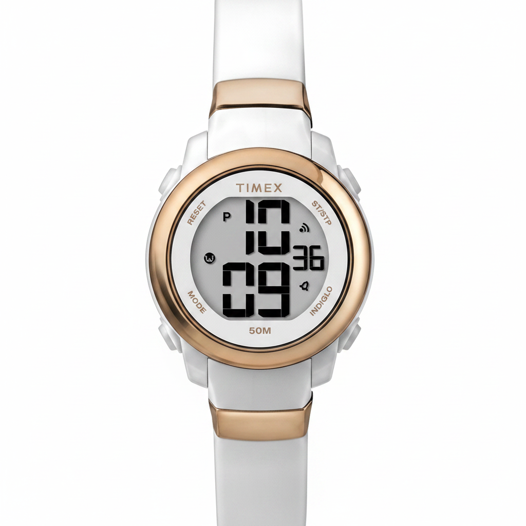 Timex Women's Digital Resin Strap Watch - White