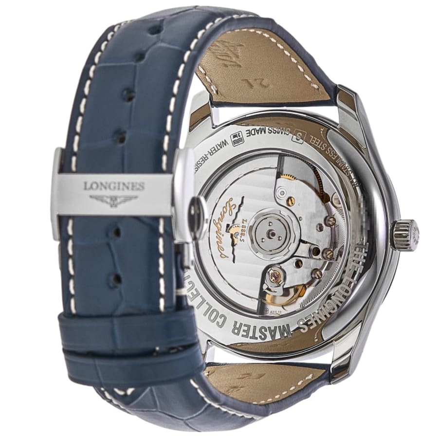 Longines Master Collection Automatic 42mm Blue Diamond Dial Leather Strap Men's Watch L2.893.4.97.0