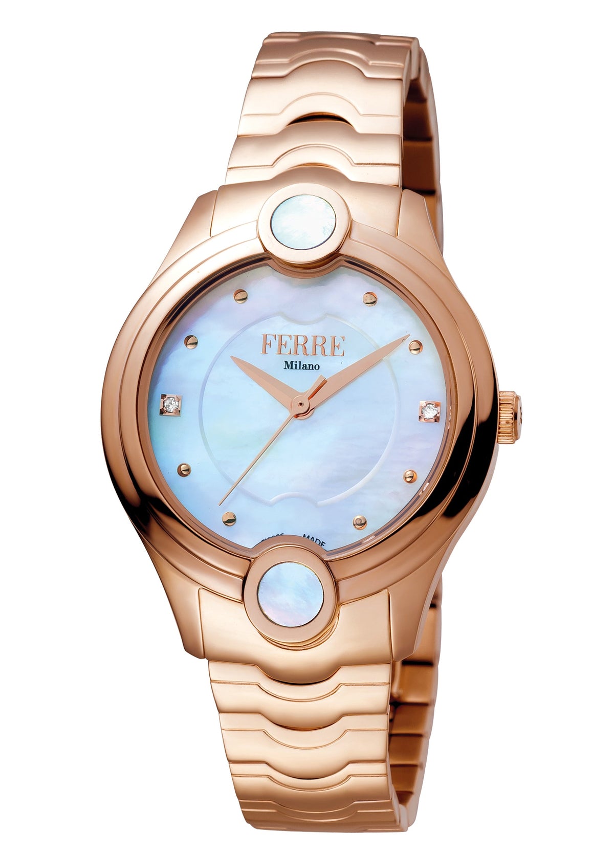 Ferre Milano  Women's White MOP Dial Stainless Steel  Watch
