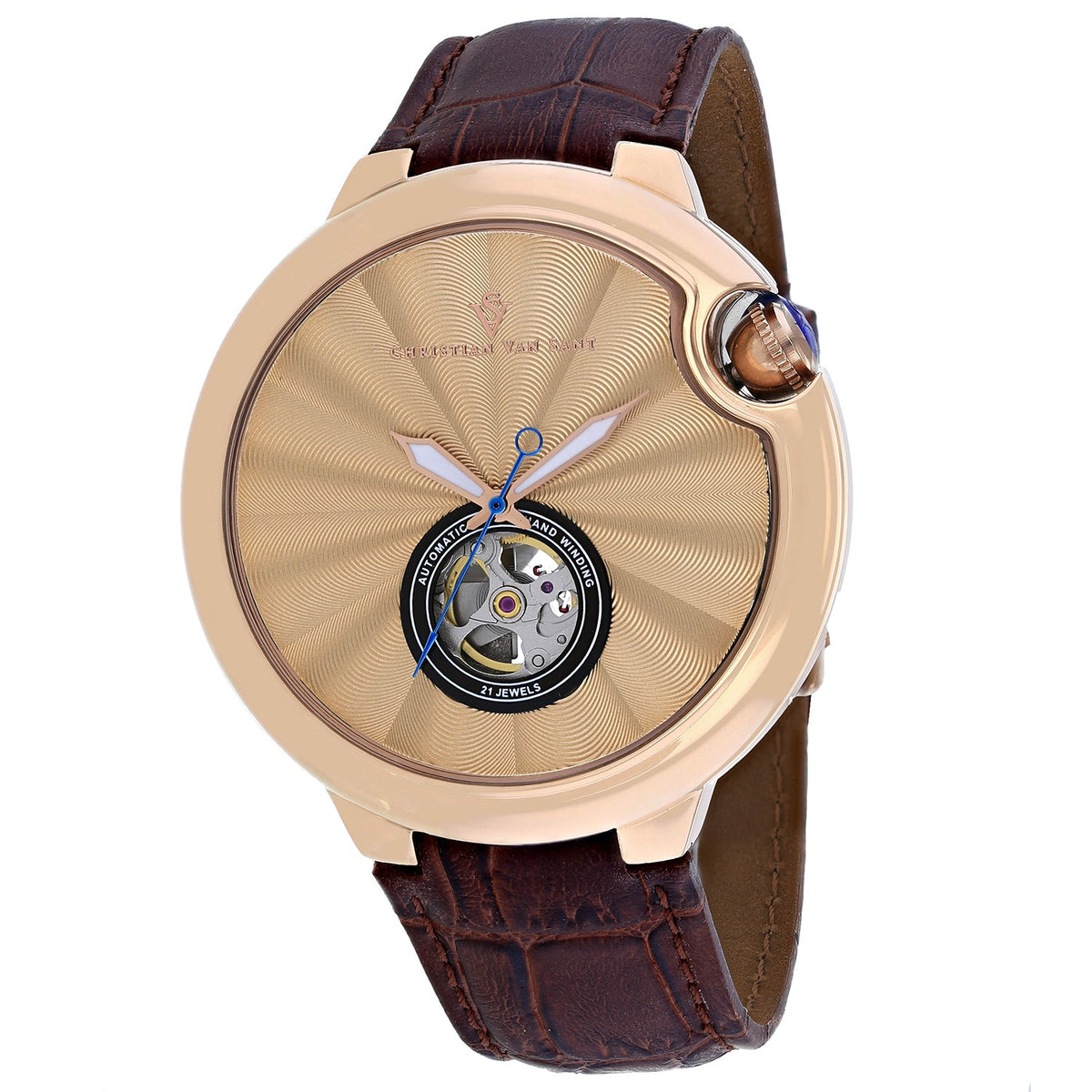 Christian Van Sant Men's Cyclone Automatic Black Round 46mm