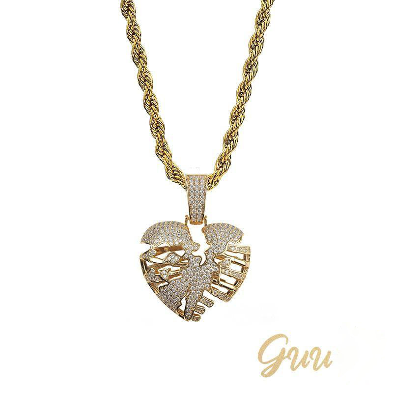 AAA CZ Micro-inlay Rhinestone Hollow Necklace Pendant