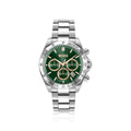 Steel-bracelet watch with green dial