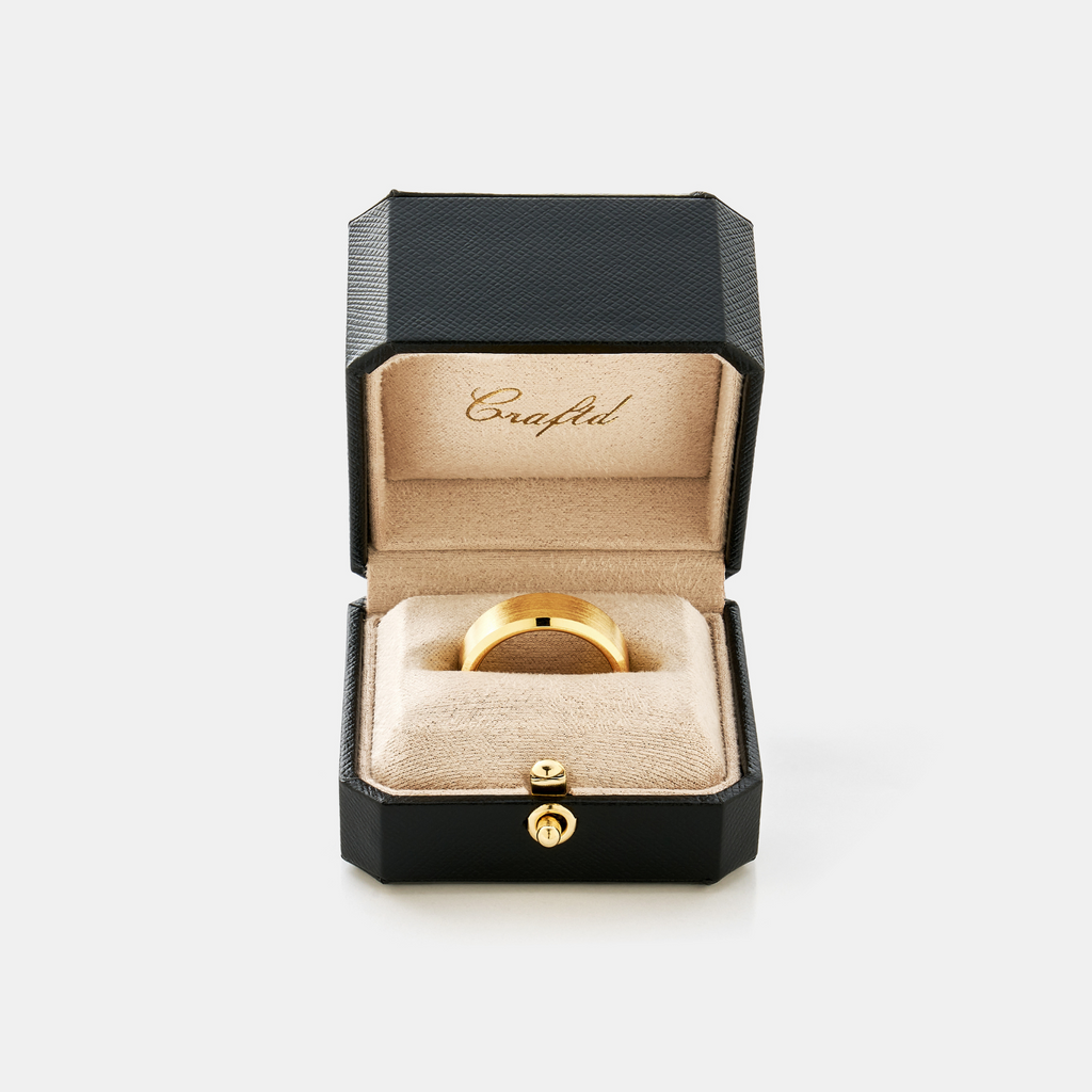 Bevelled Ring (Gold) 8mm | 18ct Gold Vermeil
