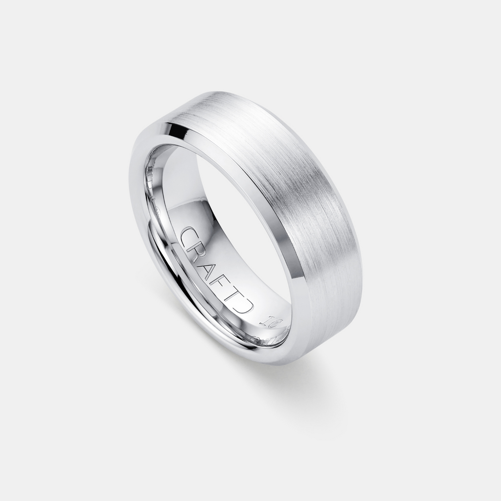 Bevelled Ring (Silver) 8mm | Tungsten