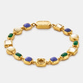 Blue Crystal Gemstone Bracelet (Gold)
