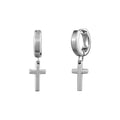 Beveled Edge Cross Earrings