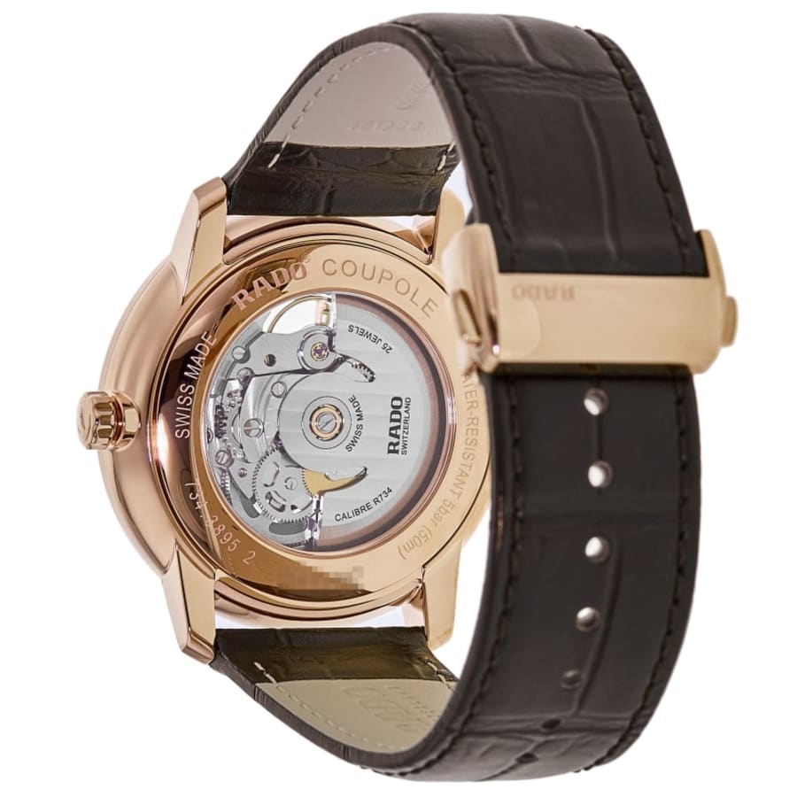 Rado Coupole Automatic Open Heart Blue Dial Leather Strap Men's Watch R22895215