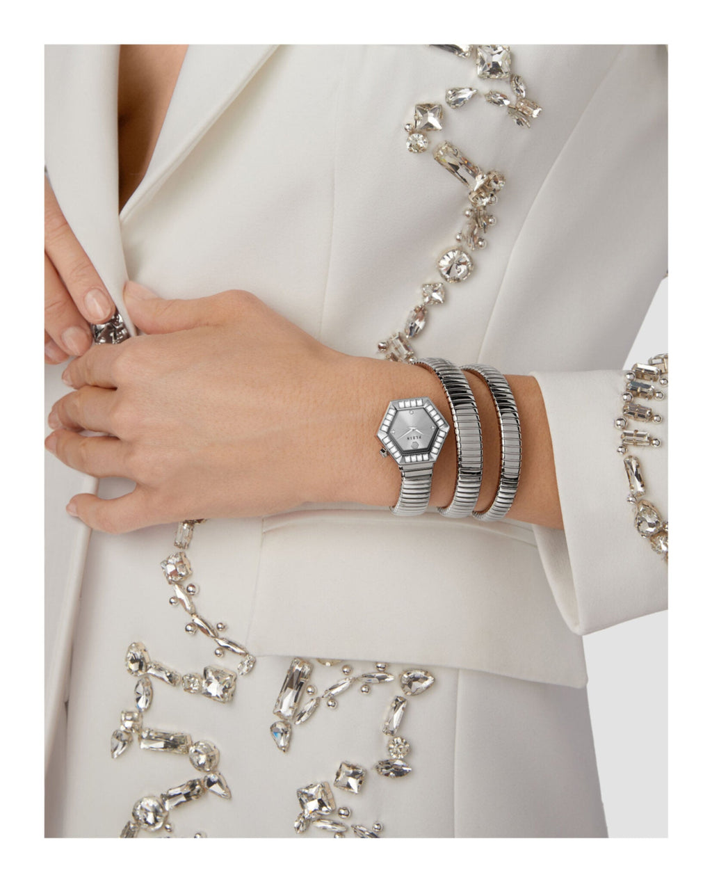 $nake Hexagon Crystal Watch