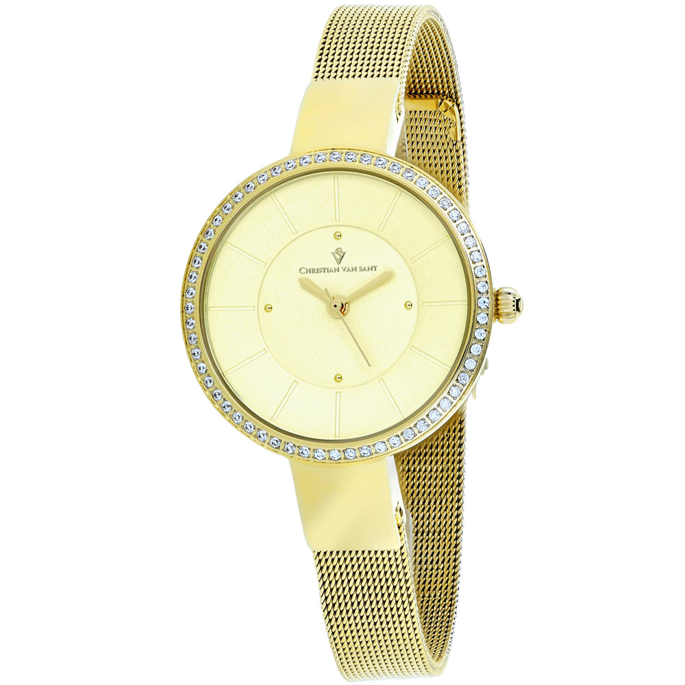 Christian Van Sant Women's Reign Gold tone Round 32mm