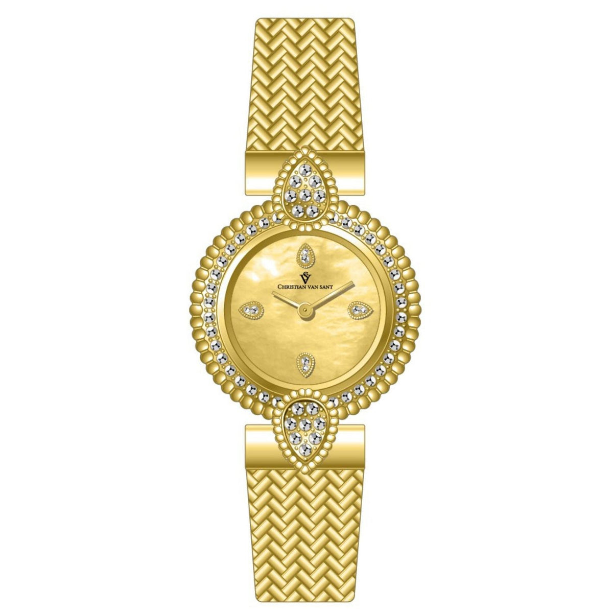 Christian Van Sant Women's Gold Round 23mm