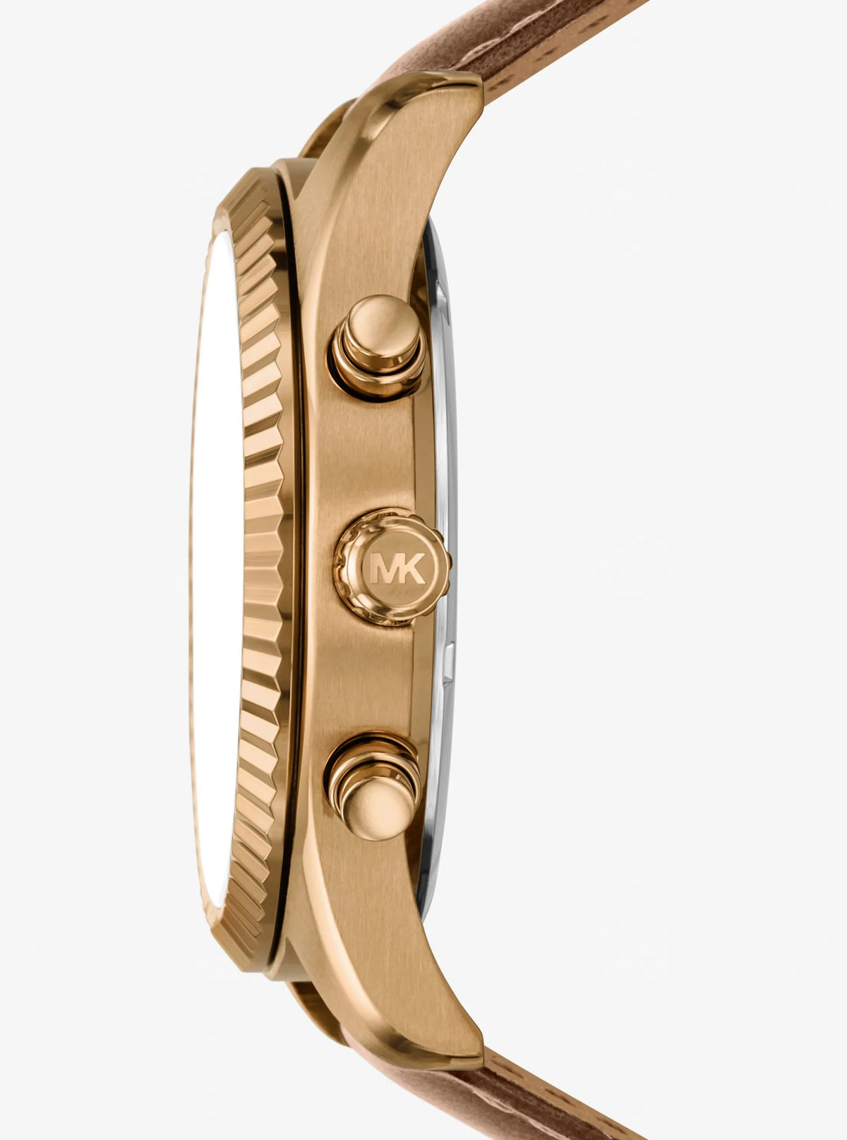 Oversized Lexington Beige Gold-Tone Leather Watch
