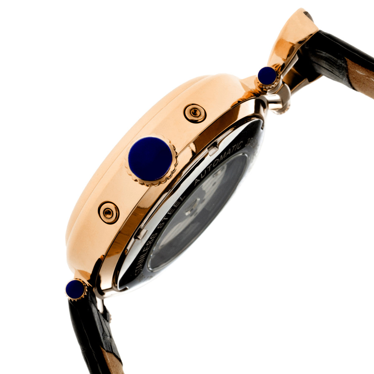 Ganzi Semi-Skeleton Leather-Band Watch