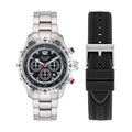Nautica Mens Nst Stainless Steel And Silicone Quartz Analog Watch